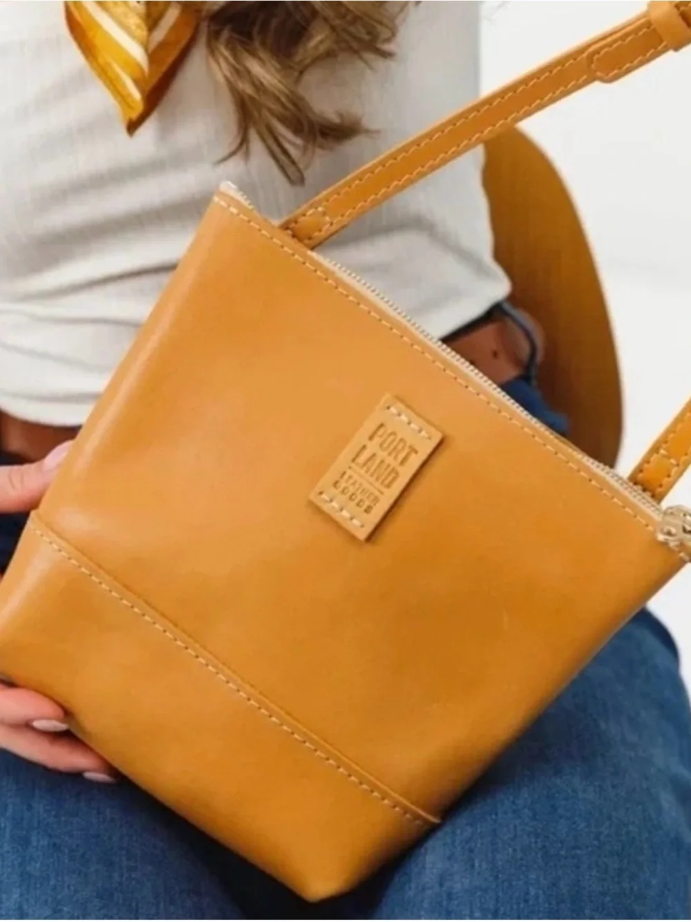 Portland Festival Leather Sunflower Shoulder Crossbody